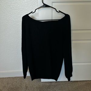 Black off the shoulder sweater